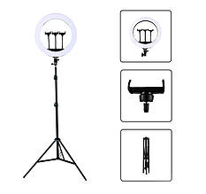 Кільцева LED лампа QX-360 на 20 Вт. (36см.), зі штативомта кріпленнями для телефону, на USB