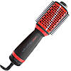 Фен щітка для волосся 3 режими, 700Вт, від мережі, V-415, Червоний / Гребінець фен для укладання волосся /Термобрашинг для волосся, фото 3