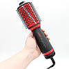 Фен щітка для волосся 3 режими, 700Вт, від мережі, V-415, Червоний / Гребінець фен для укладання волосся /Термобрашинг для волосся, фото 9