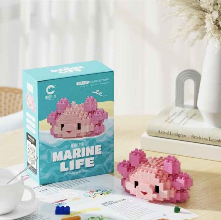 3D Конструктор Marine Life Фігурка Аксолотль Набір Міні Блоки 232 шт (01378)