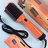 Фен щітка для волосся 800Вт, від мережі, VGR V-497, Помаранчевий / Фен стайлер для укладання та завивки / Фен з гребінцем, фото 7