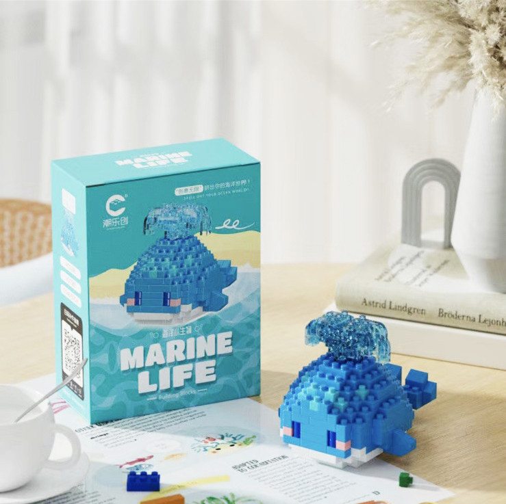 3D Конструктор Marine Life Фігурка Кит Набір Міні Блоки 218 шт (01379)