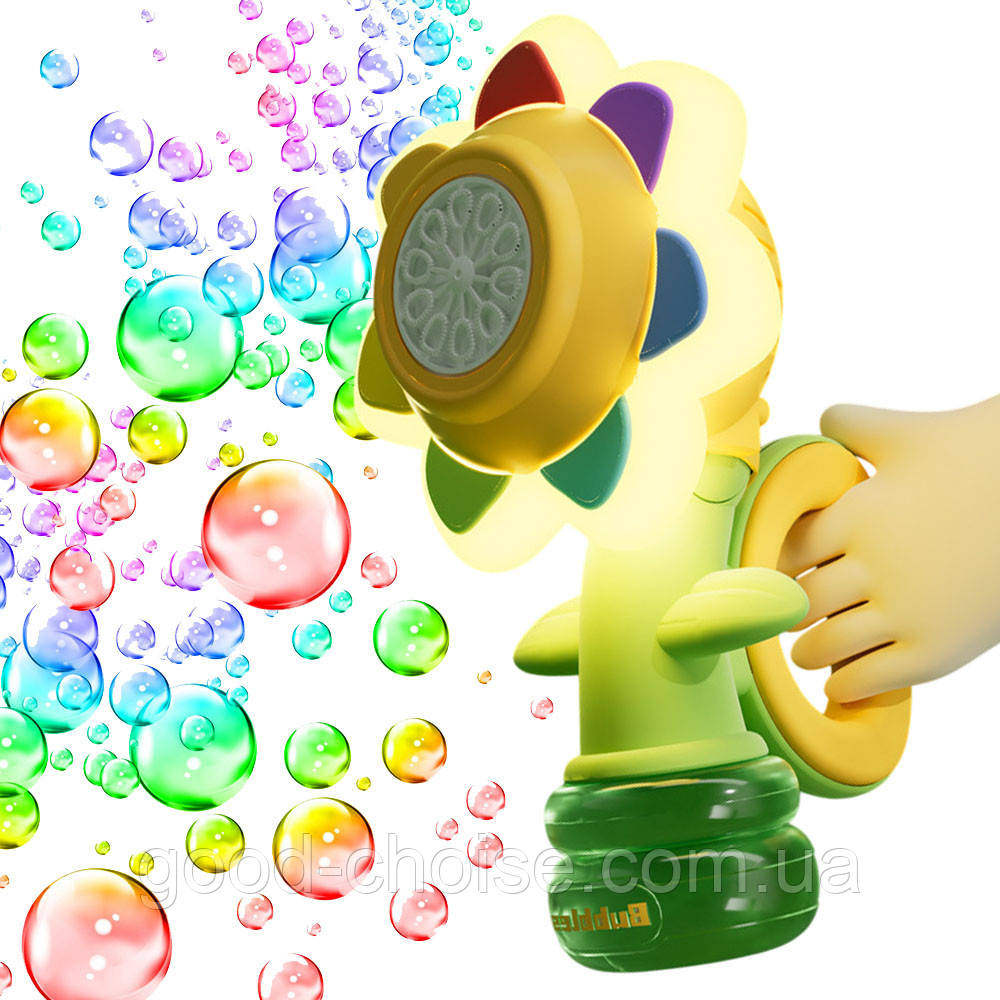 Генератор мильних бульбашок 24х13х9см + аккумулятор, USB / Дитячий пістолет з бульбашками / Пістолет для бульбашок, фото 1