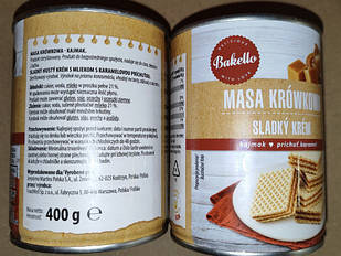 Згущене молоко варене з карамеллю Bakello, 400 г Польща