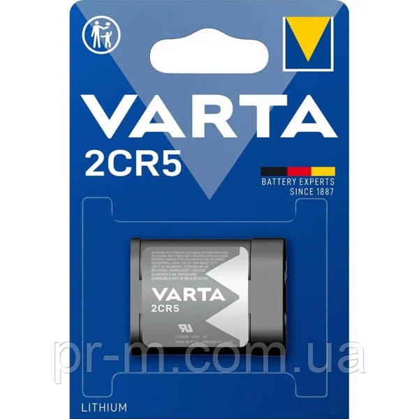 Батарейка VARTA 2CR5 1600mAh 6V Lithium, GERMANY