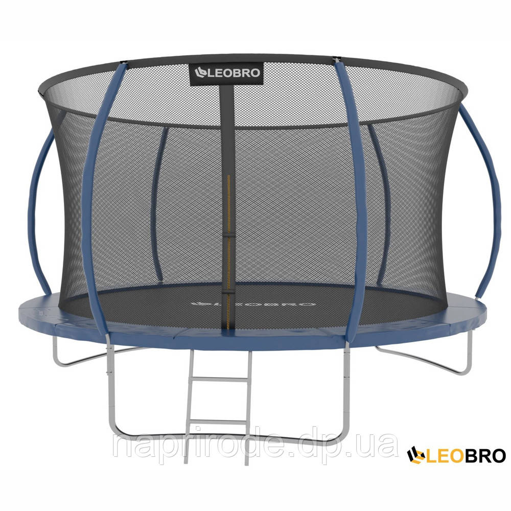 Батут із внутрішньою захисною сіткою 312 см LEOBRO Premium Pro 10FT BLUE для дітей на дачу в приватний будинок на турбазу
