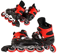 Роликові ковзани 8211-S Best Roller, для дітей, розсувні, підсвічування коліс, розмір 30-33, колір червоний