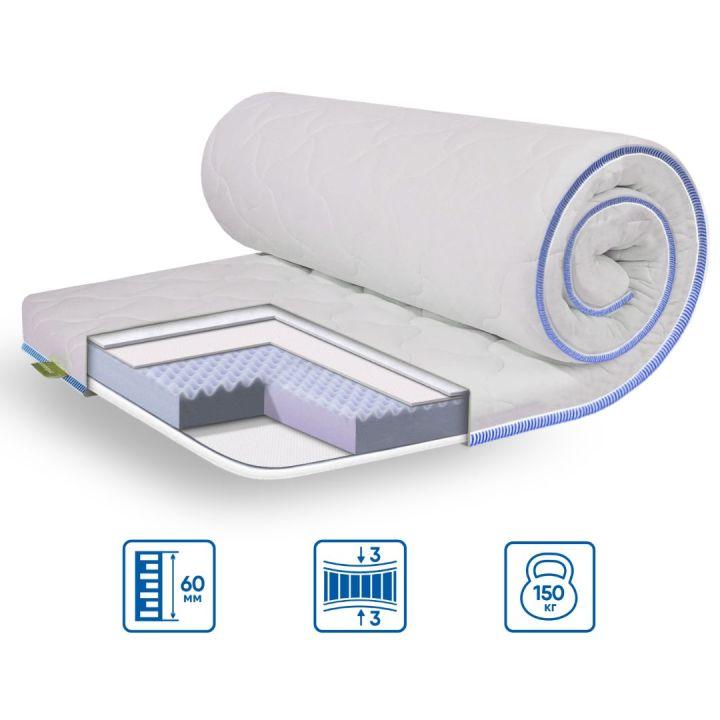 Тонкий матрас-топпер Super Massage EuroSleep 160х200 с трикотажним чохлом.