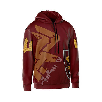 Худі чоловіче з принтом «95-та окрема десантно-штурмова бригада. Крила десанту» бордовий, фото 1