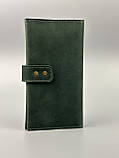 Шкіряний гаманець ручної роботи ALEX зелений, фото 3