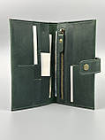 Шкіряний гаманець ручної роботи ALEX зелений, фото 2