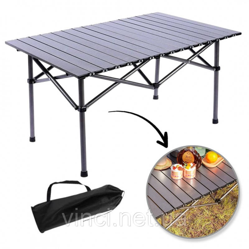 Стіл розкладний туристичний з чохлом для відпочинку на природі SC09SZ СІРИЙ, фото 1