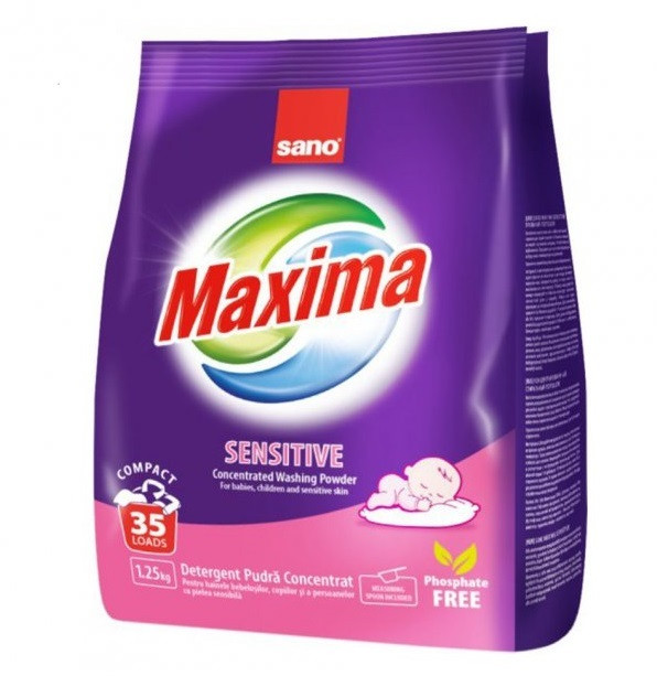 Пральний порошок Sano Maxima Sensitive 1.25 кг 35 прань