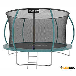 Батут із внутрішньою захисною сіткою 312 см LEOBRO Premium Pro 10FT GREEN для дітей на дачу в приватний будинок на турбазу