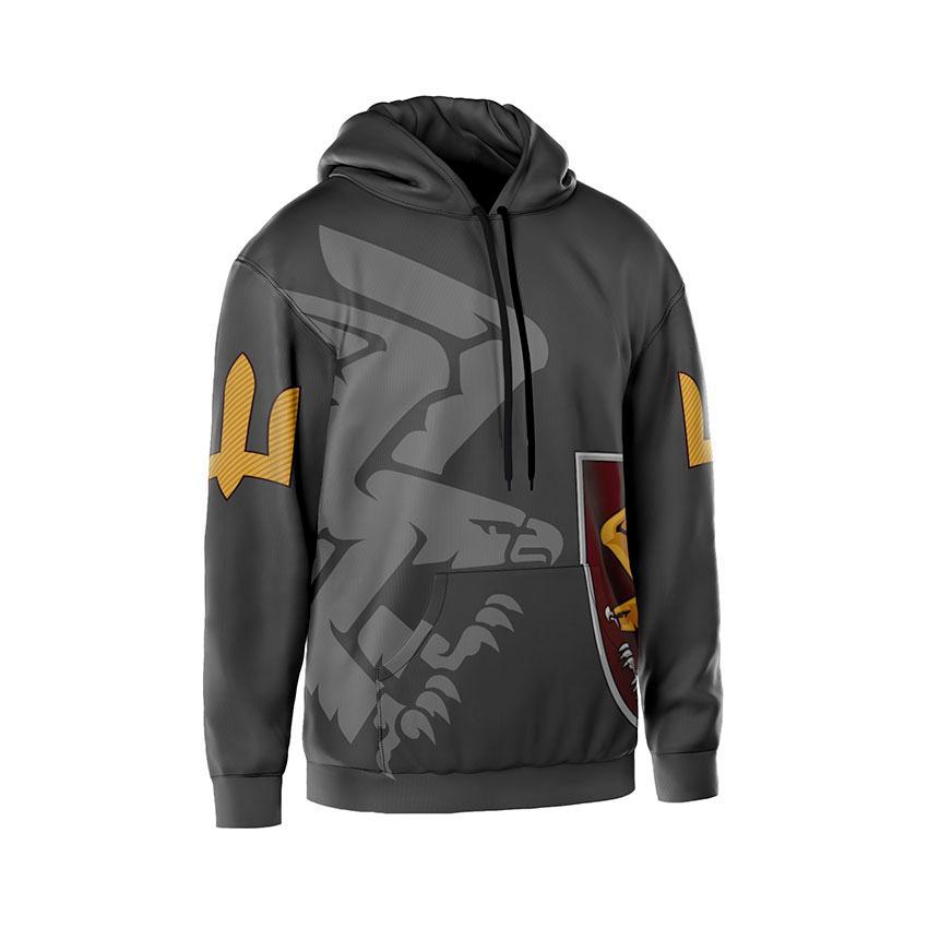 Худі чоловіче з принтом «95-та окрема десантно-штурмова бригада. Крила десанту» сірий