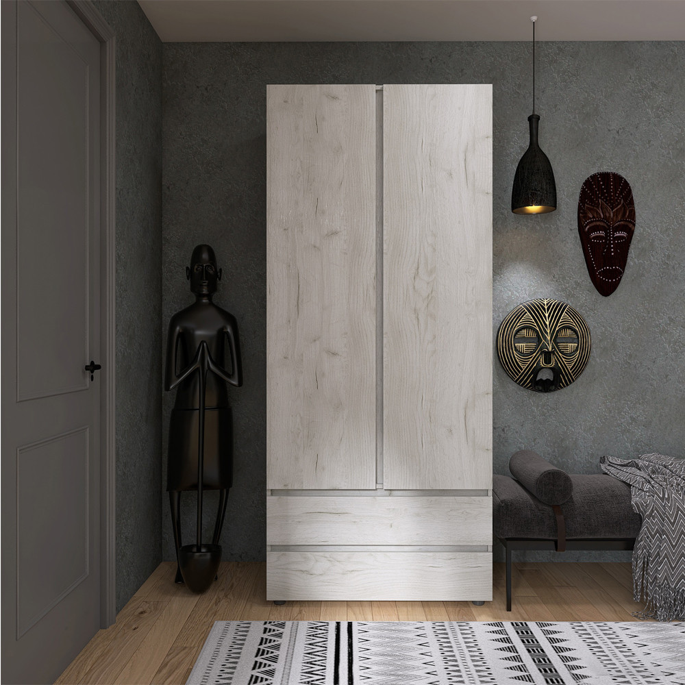 Шафа дводверна Еверест ШЛ-2 Лайт Дуб Крафт білий (DTM-071084), фото 1