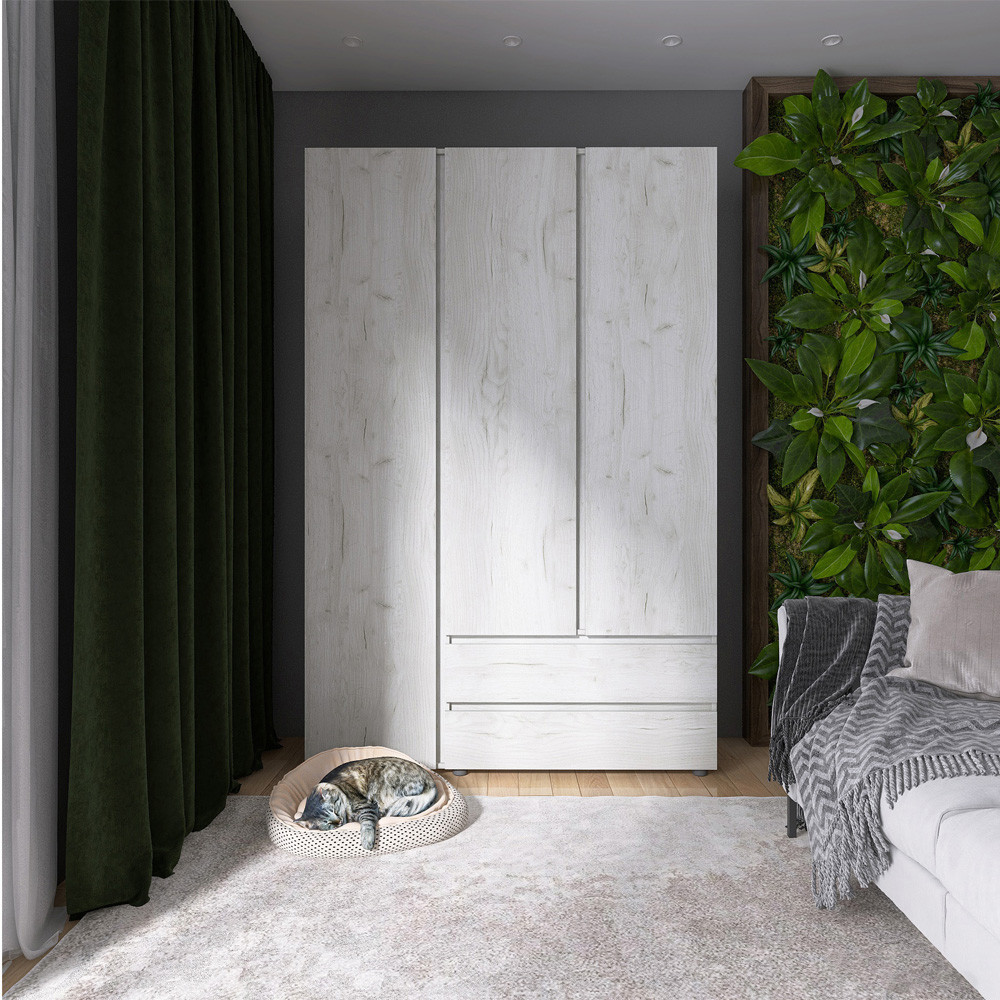 Шафа тридверна Еверест ШЛ-3 Лайт Дуб Крафт білий (DTM-071085), фото 1