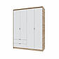 Шафа розпашна для одягу з висувними шухлядами (полиці - штанга) Еверест Сіті-1600 160,2х50х204,6 см Дуб сонома/Білий (DTM-071118), фото 5