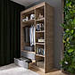 Шафа розпашна для одягу з висувними шухлядами (штанга - полиці) Еверест Сіті-1200 120,2х50х204,6 см Дуб сонома/Графіт (DTM-071127), фото 4