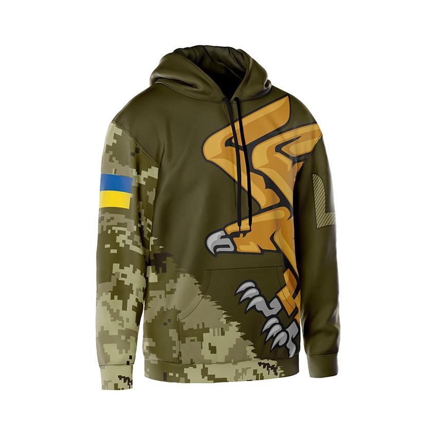 Худі чоловіче з принтом «95-та окрема десантно-штурмова бригада. Камуфляжна енергія» принт 1