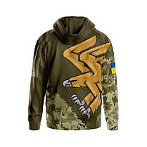 Худі чоловіче з принтом «95-та окрема десантно-штурмова бригада. Камуфляжна енергія» принт 1, фото 2