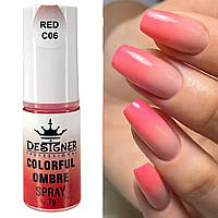 Спрей-пудра для омбре Colorful Ombre Spray Дизайнер (7г) для дизайну нігтів Red C06 (Червоний)