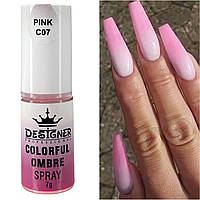Спрей-пудра для омбре Colorful Ombre Spray Дизайнер (7г) для дизайну нігтів Pink C07 (Ніжно-рожевий)