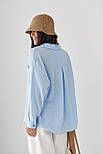Муслінова сорочка на ґудзиках — блакитний колір, S (є розміри), фото 2