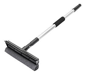Швабра для миття вікон із алюмінієвою телескопічною ручкою 55-100 см ширина 20 см (Хозленд)
