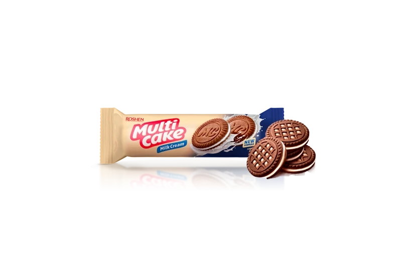 Печиво-сендвіч Roshen Multicake з молочно-кремовою начинкою 180г