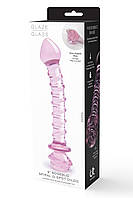 Спіральний скляний фалоімітатор Dream Toys Glaze Glass Rosebud Spiral G-Spot Dildo