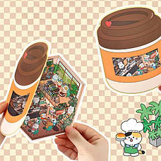 Кімната із 3D наклейок DIY StickerBook стікербук Кавярня "LZH015-353" різнокольорові, фото 6
