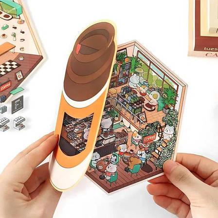 Кімната із 3D наклейок DIY StickerBook стікербук Кавярня "LZH015-353" різнокольорові, фото 1