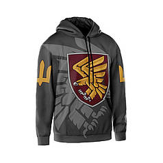 Худі чоловіче з принтом «95-та окрема десантно-штурмова бригада. Дух перемоги» сірий