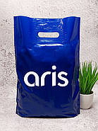 Пакети з логотипом Пакет з укріпленою ручкою банан синій червоний жовтий срібний колір 30х40 см до 5 кг, фото 4