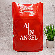 Пакети з логотипом Пакет з укріпленою ручкою банан синій червоний жовтий срібний колір 30х40 см до 5 кг, фото 3