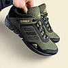 Чоловічі літні кросівки (текстиль сітка, шкіра) кроси хакі, чоловіче взуття літо, розмір 40 41 42 43 44 45, фото 3