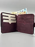 Гаманець шкіряний DELI Card бордо, фото 2