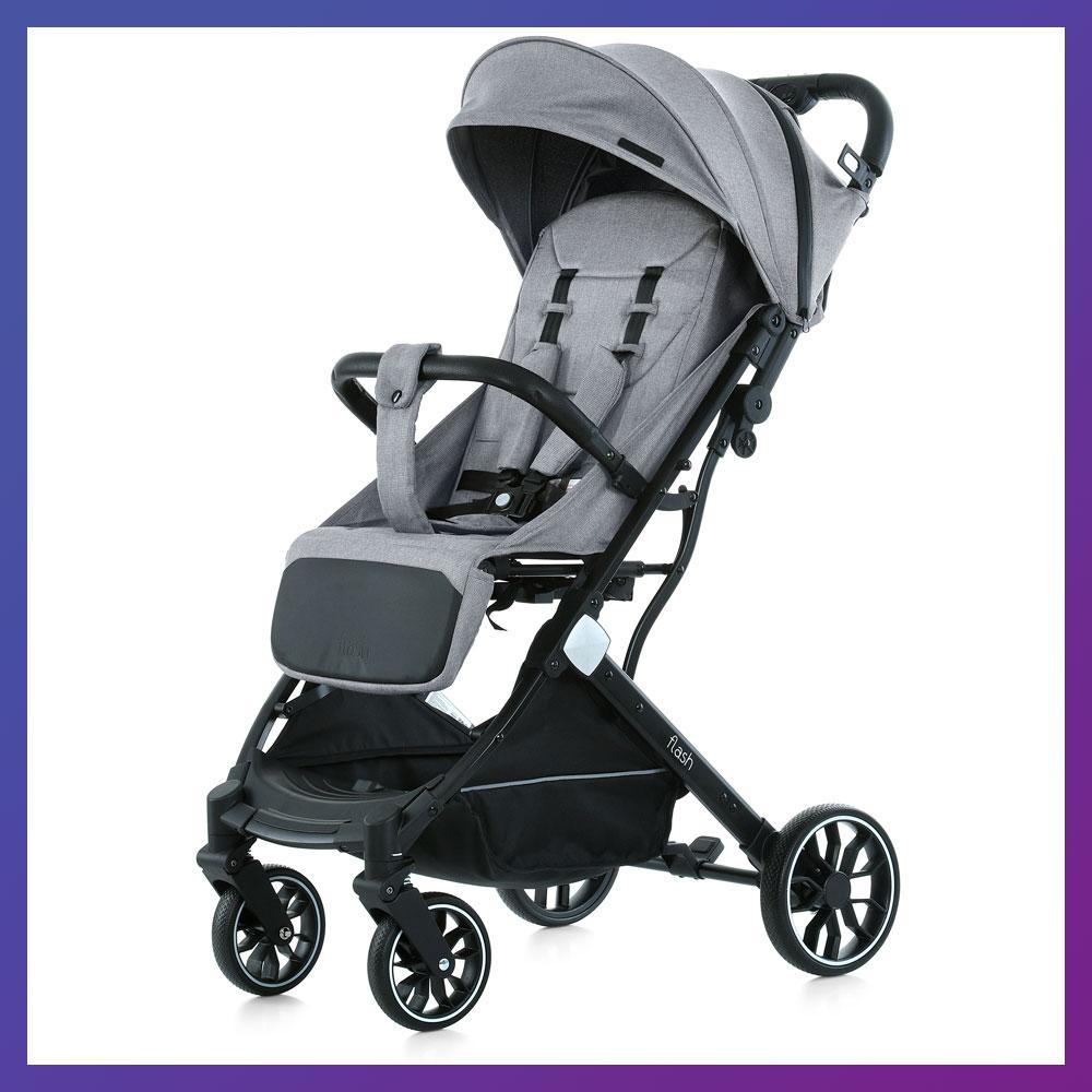 Дитяча прогулянкова коляска-книжка з регульованою спинкою Bambi M 5727-1 FLASH Silver Gray Сірий, фото 1