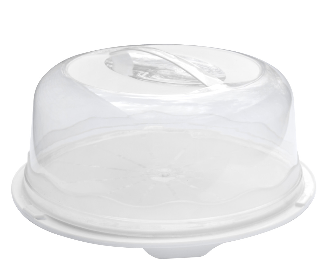 Тортівниця кругла біла Ø 34 h=16 см (R plastic)