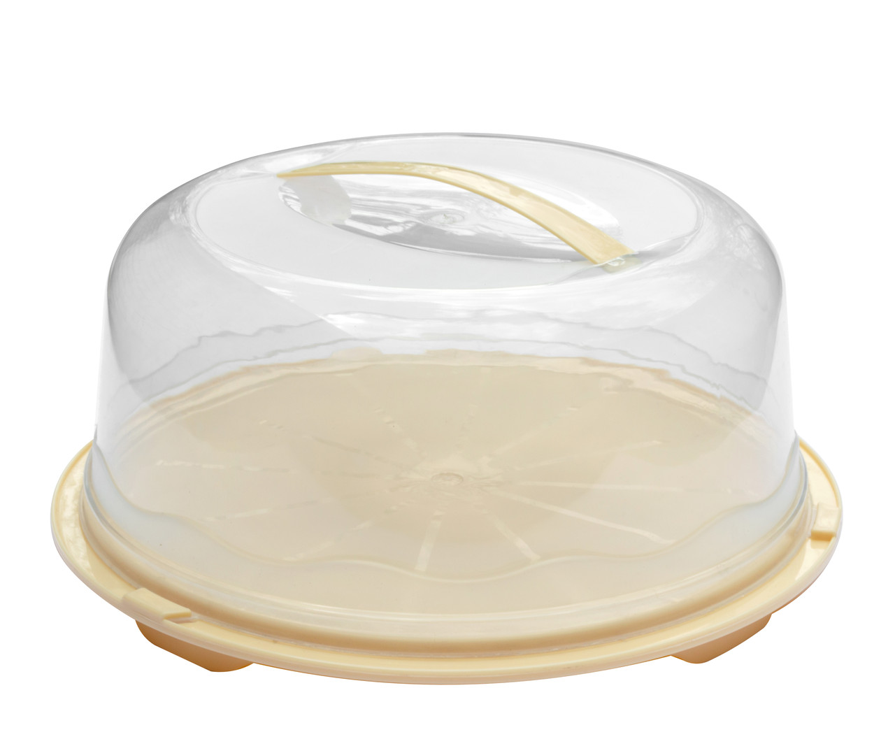 Тортівниця кругла бежева Ø 34 h=16 см (R plastic)