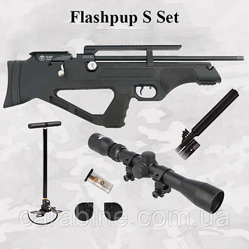Hatsan Flashpup S bullpup set, PCP пневматична гвинтівка + (Насос, Приціл 4х32) (Хатсан ФлешПап)