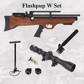 Hatsan Flashpup W bullpup set, PCP пневматична гвинтівка + (Насос, Приціл 4х32) (Хасан ФлешПап)