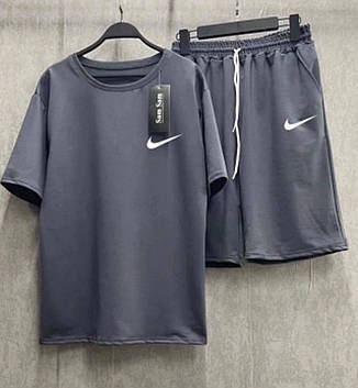 Костюм літній чоловічий (шорти/футболка), двунитка M(48-50) L(52-54) (5) беж1364-1692, фото 1