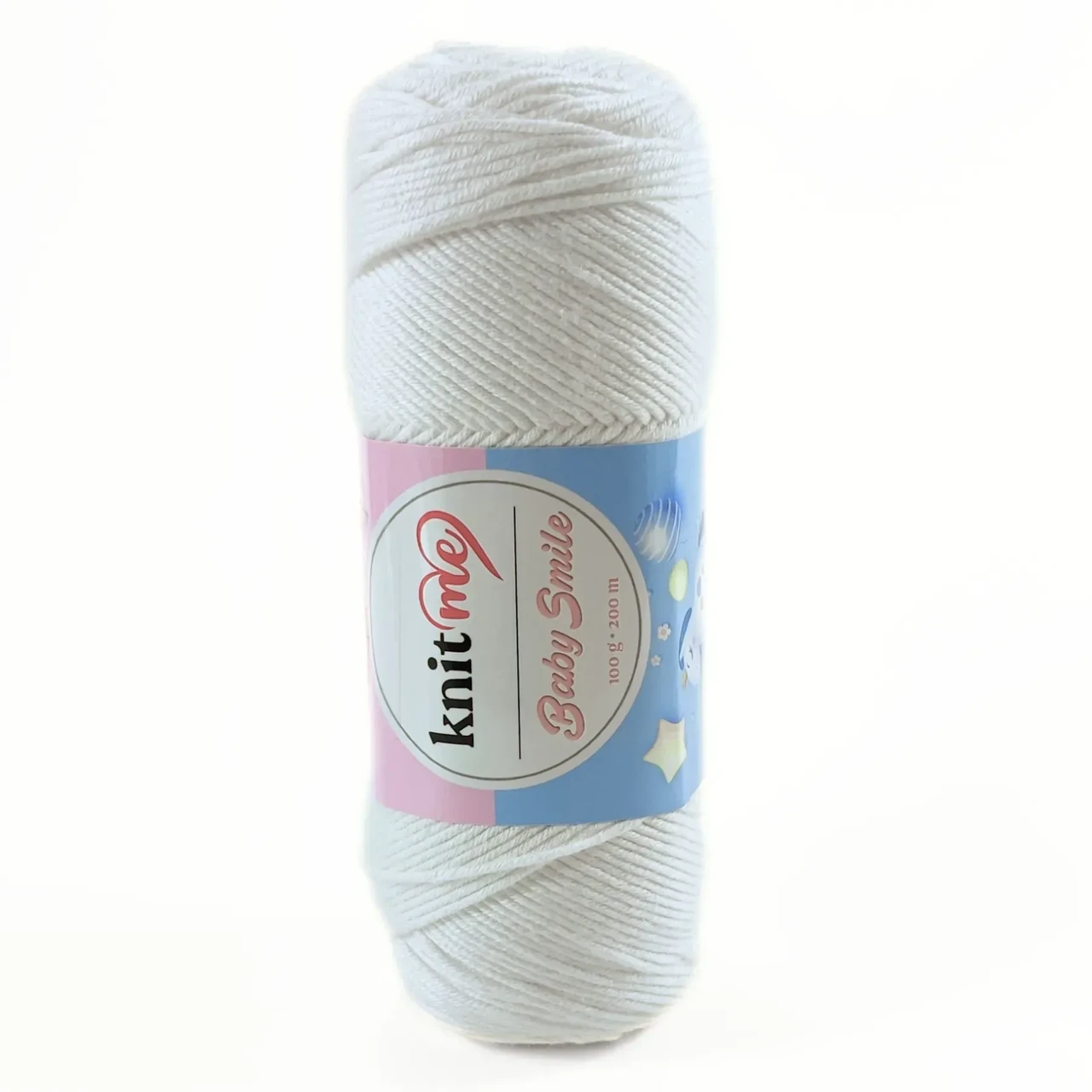 Пряжа Baby Smile/Бебі Смайл, білий KNS001, Knit Me, фото 1