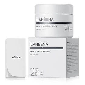 Маска від вугрів і чорних крапок для обличчя Lanbena 30г+60 смужок