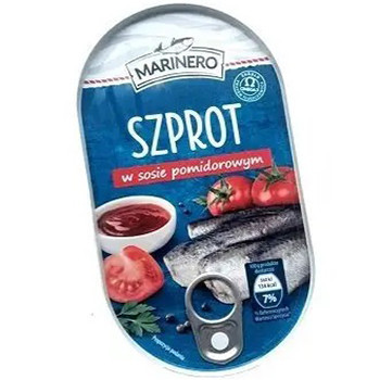 Шпроти Marinero Szprot у томатному соусі, 170 г Польща, ж/б, з вітаміном Омега 3, фото 1