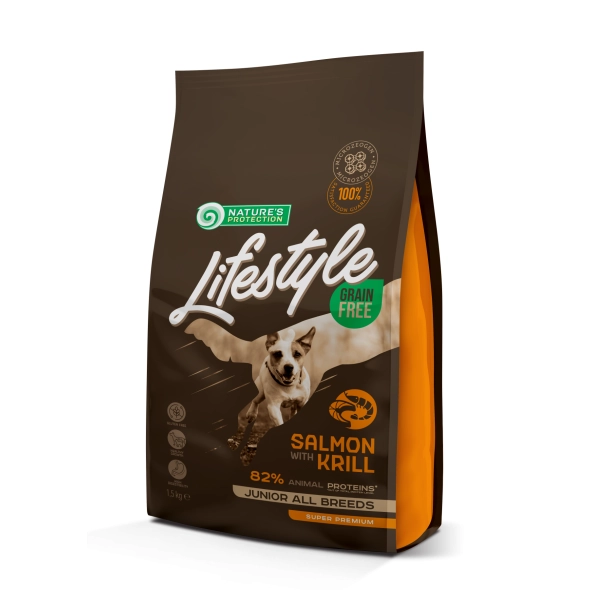Сухий корм для юніорів Nature's Protection (Нейчерс Протекшен) Lifestyle Junior з лососем та крилем 1.5 кг