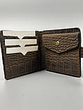 Гаманець шкіряний DELI Card коричневий кроко, фото 2