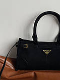 Сумка жіноча Prada Medium Suede Tote Bag через плече чорний Прада, фото 3